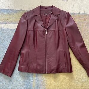 Vintage Tribal Red Leather Jacket